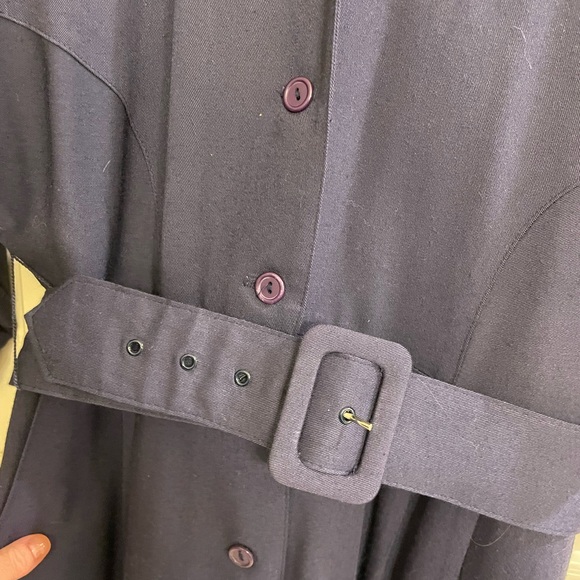 Vintage Rabbit Rabbit Rabbit Elegant Navy Belted Dress - Picture 7 of 7